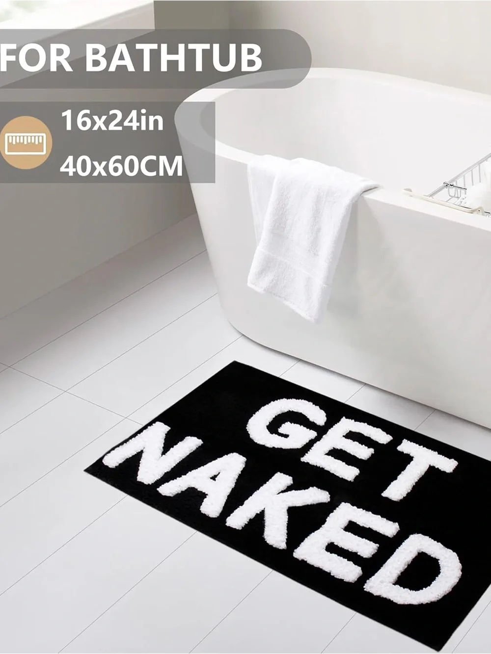 Bathroom Accent Mat - Black & White 